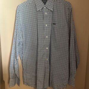 Faconnable Navy and White Checkered Shirt